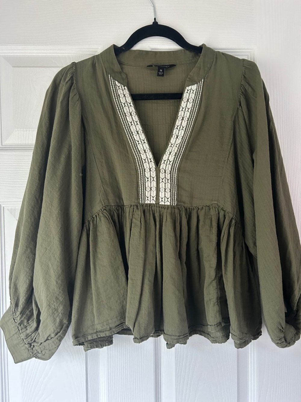 Banana Republic Balloon Sleeve Babydoll Blouse